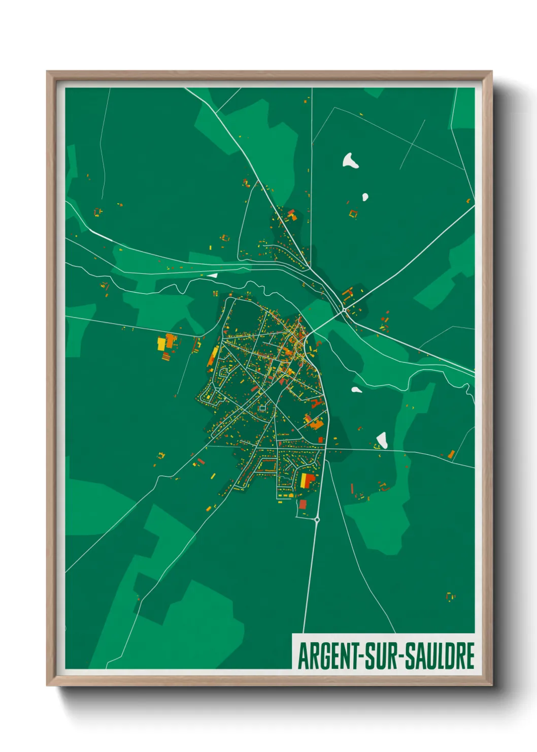 Une affiche de carte sur Argent-sur-Sauldre