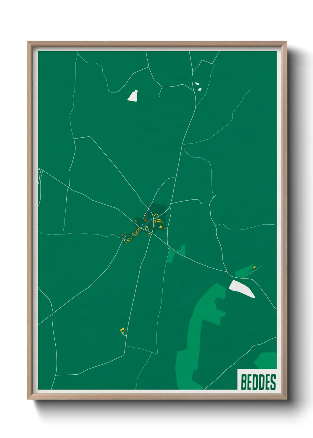 Une affiche de carte sur Beddes