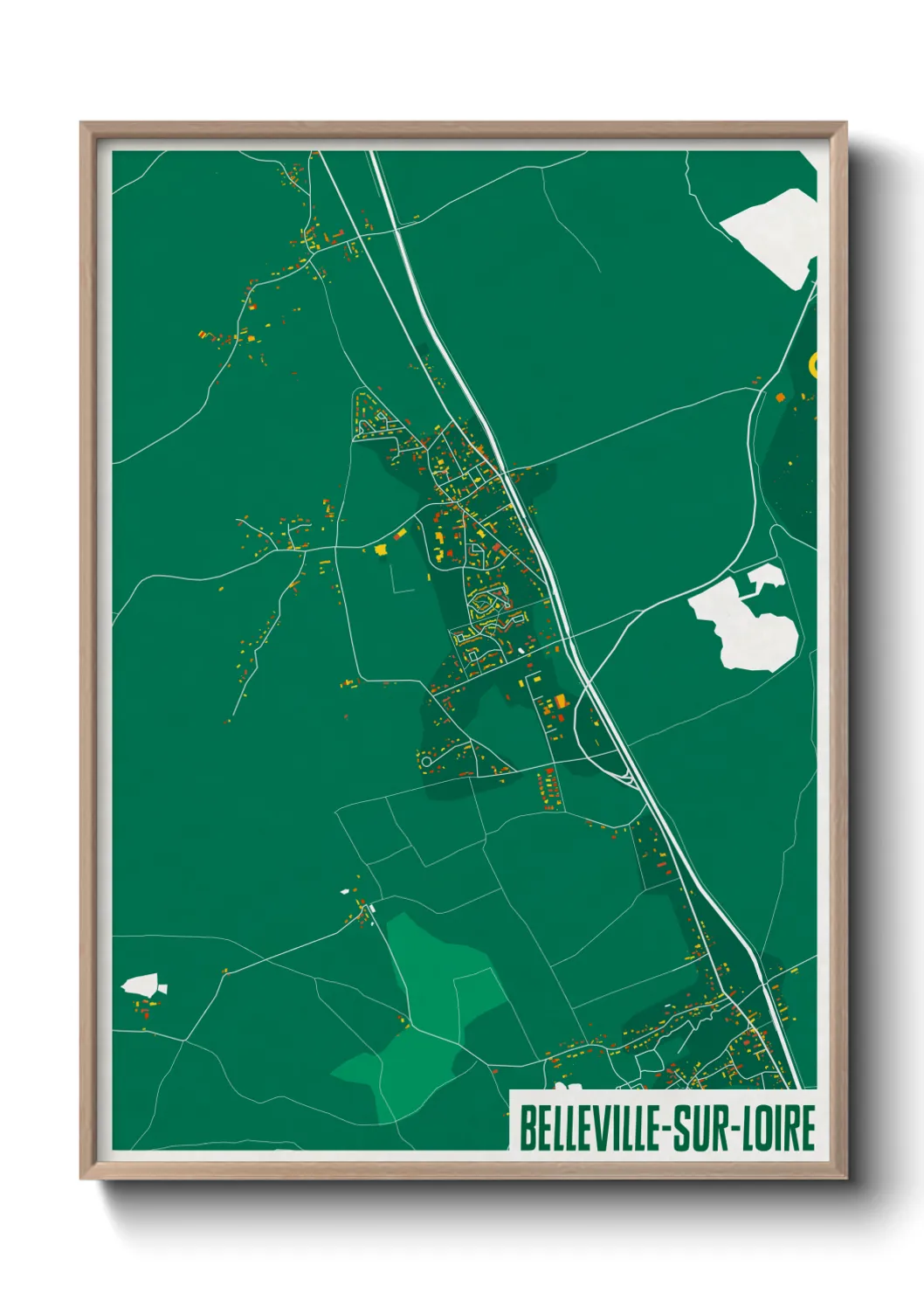Un poster carteBelleville-sur-Loire