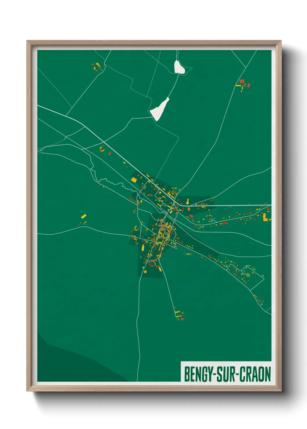 Une affiche de carte sur Bengy-sur-Craon