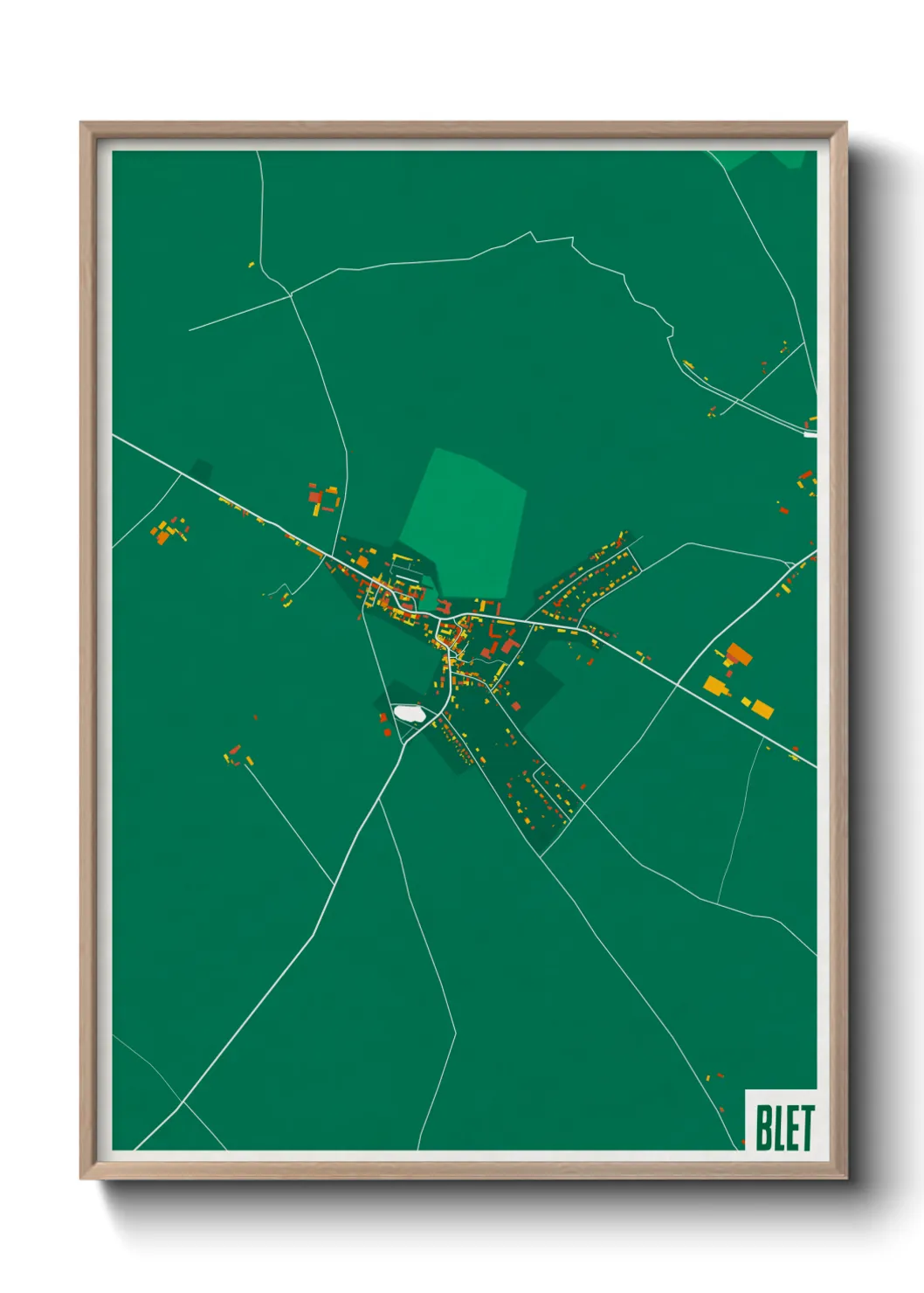 Une affiche de carte sur Blet