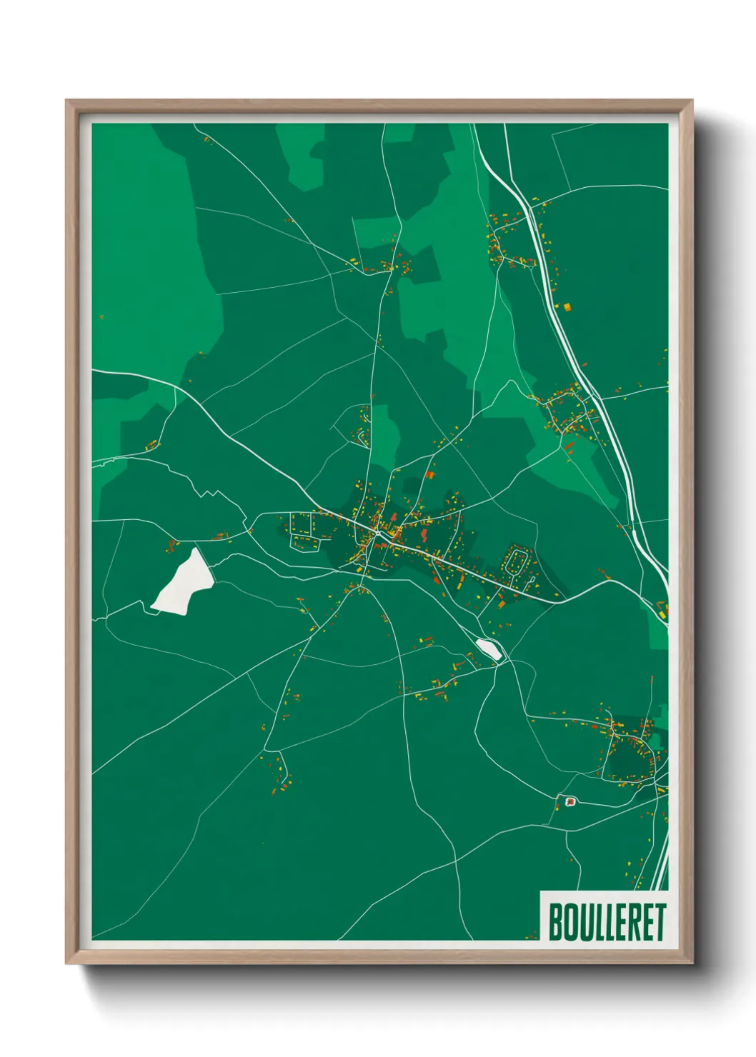 Une affiche de carte sur Boulleret