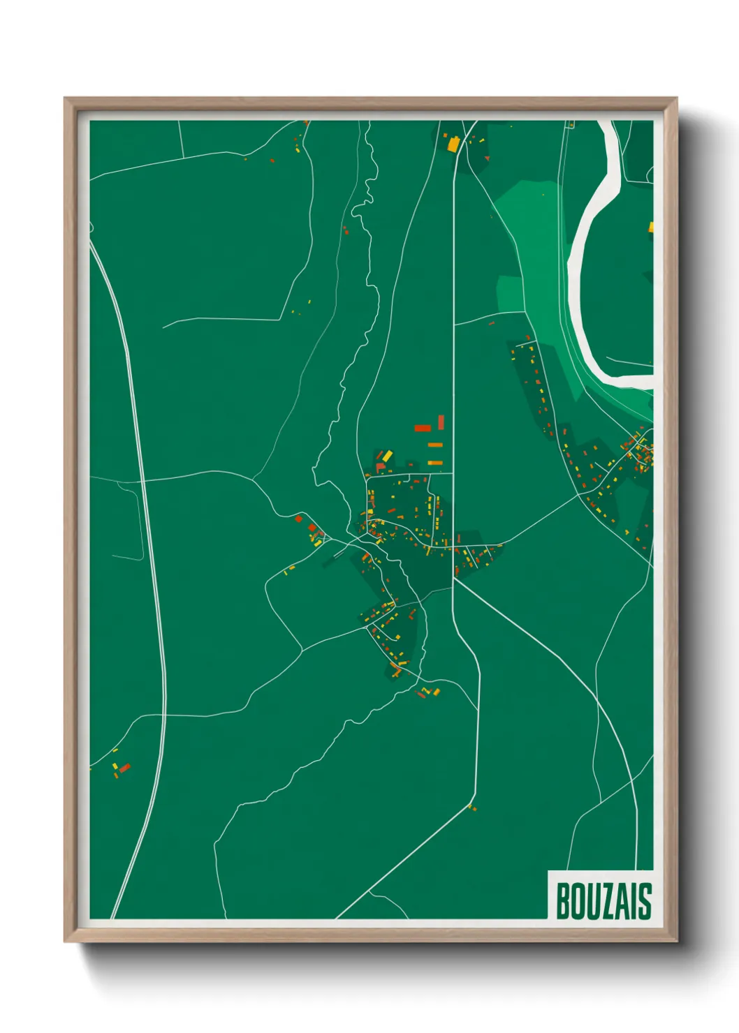 Une affiche de carte sur Bouzais