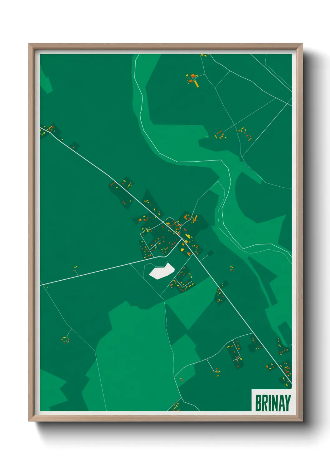 Une affiche de carte sur Brinay