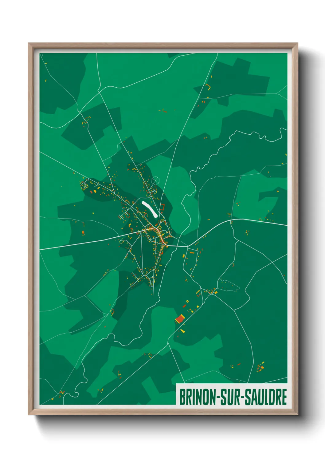 Une affiche de carte sur Brinon-sur-Sauldre