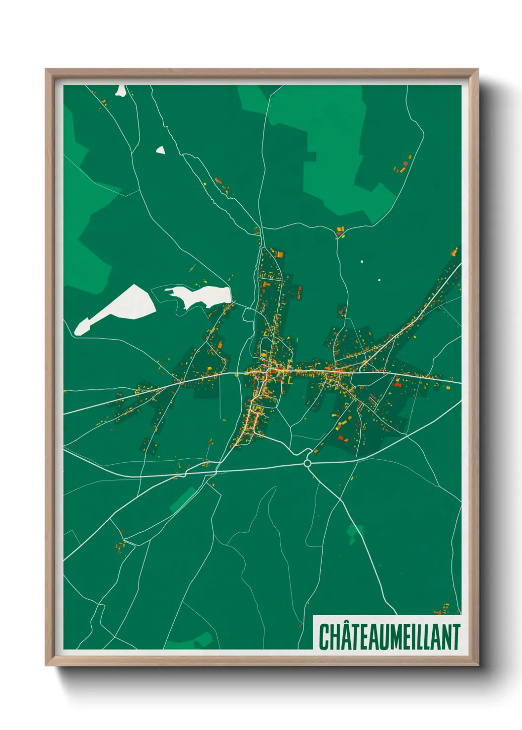 Une affiche de carte sur Châteaumeillant