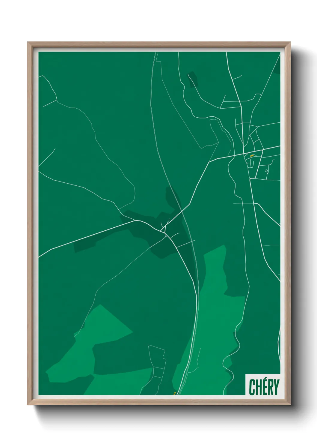 Une affiche de carte sur Chéry