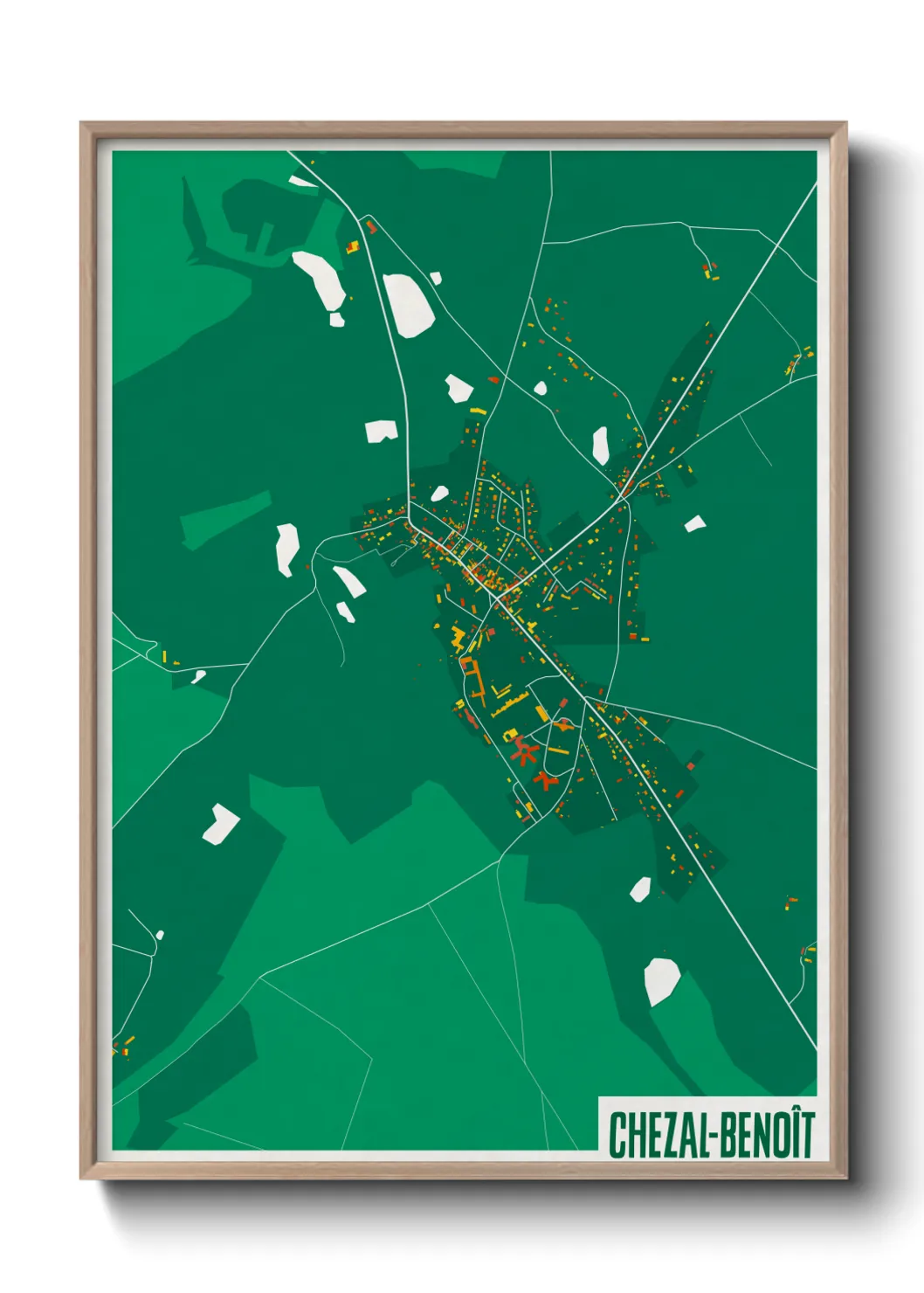 Une affiche de carte sur Chezal-Benoît