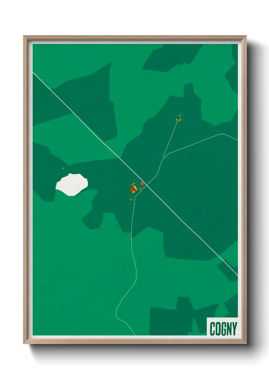 Une affiche de carte sur Cogny