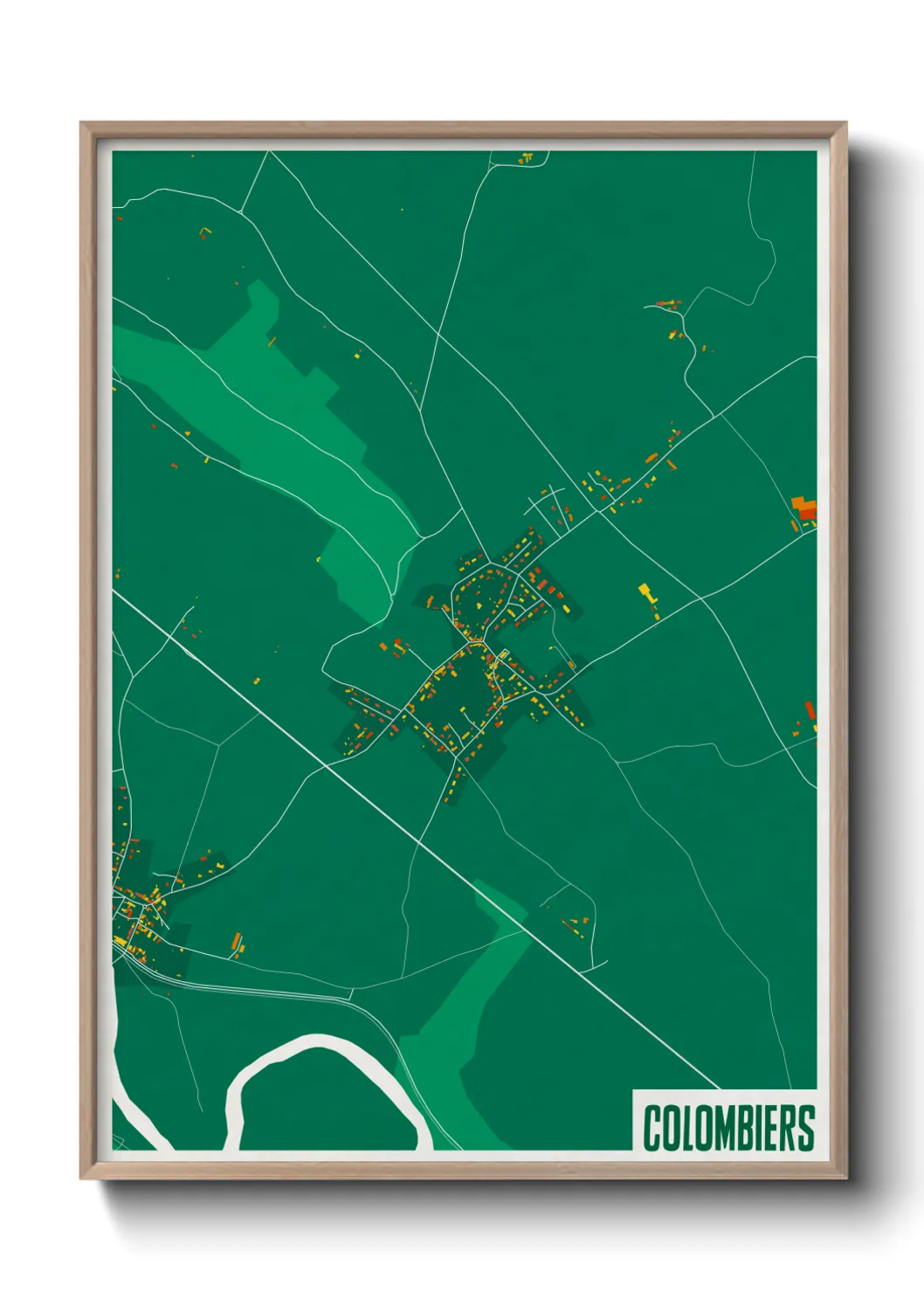 Une affiche de carte sur Colombiers