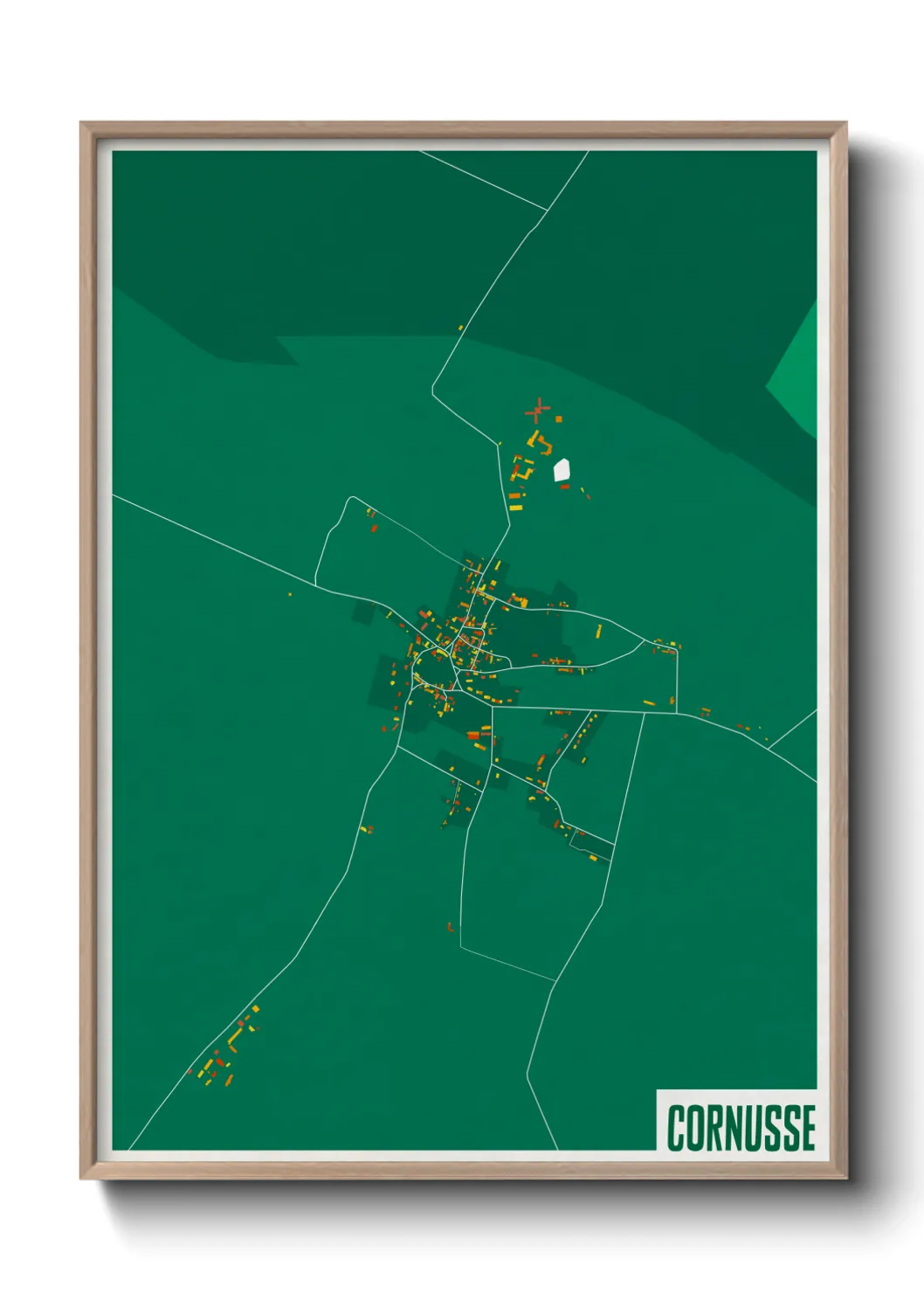 Une affiche de carte sur Cornusse