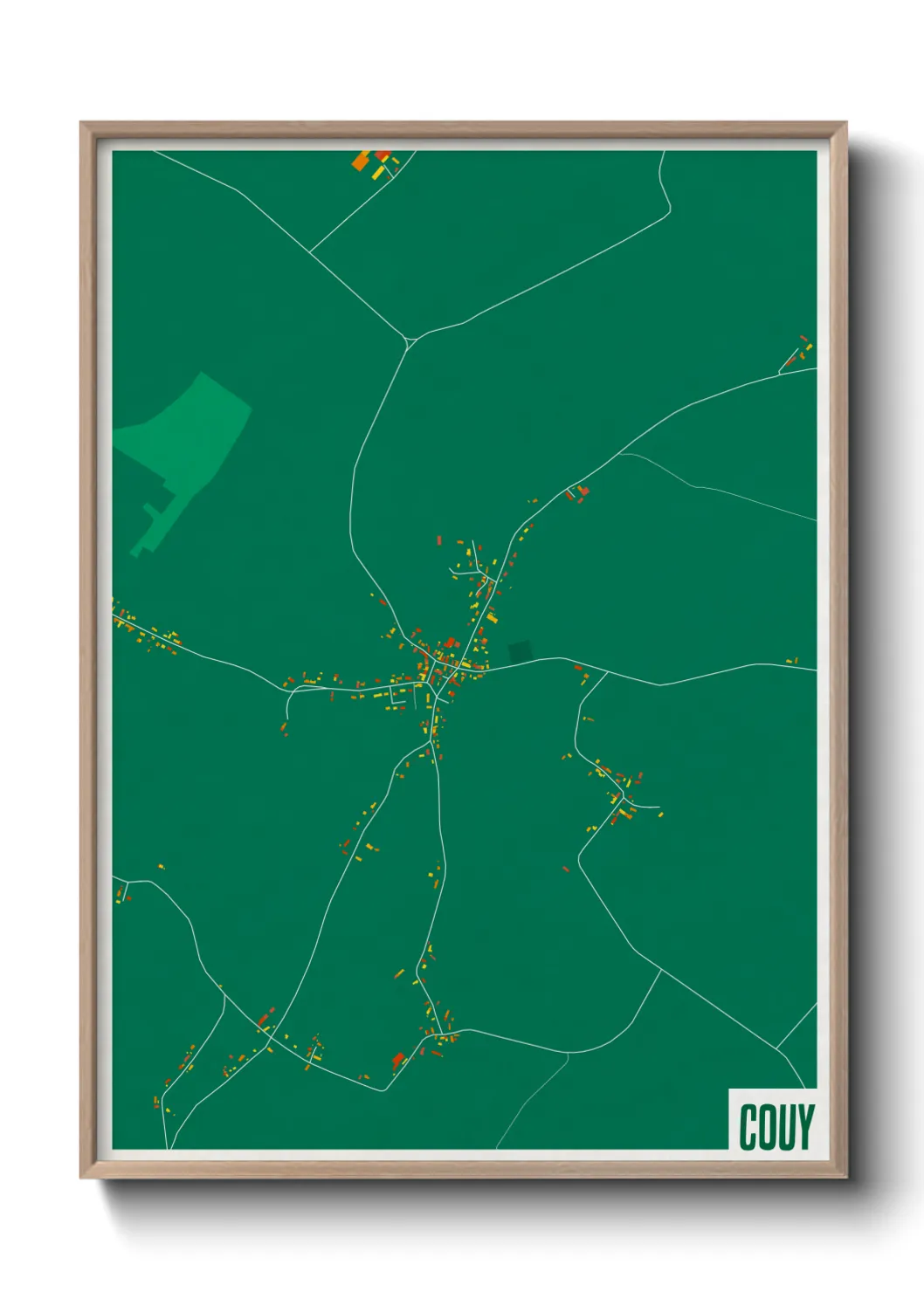 Une affiche de carte sur Couy