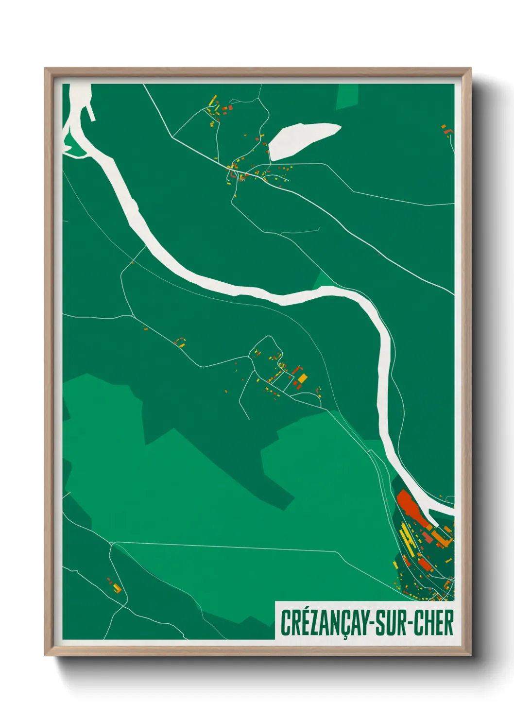 Une affiche de carte sur Crézançay-sur-Cher