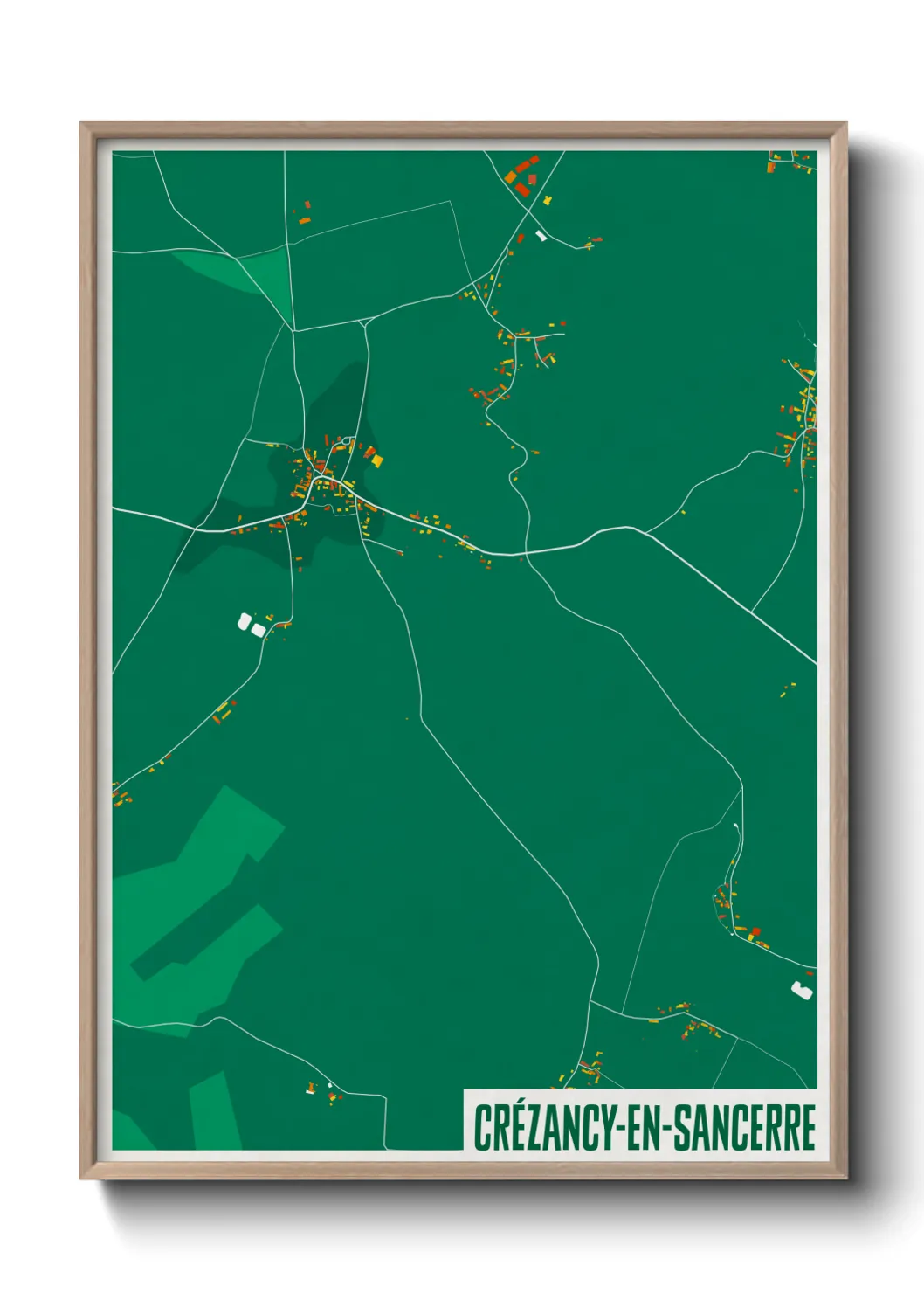 Une affiche de carte sur Crézancy-en-Sancerre