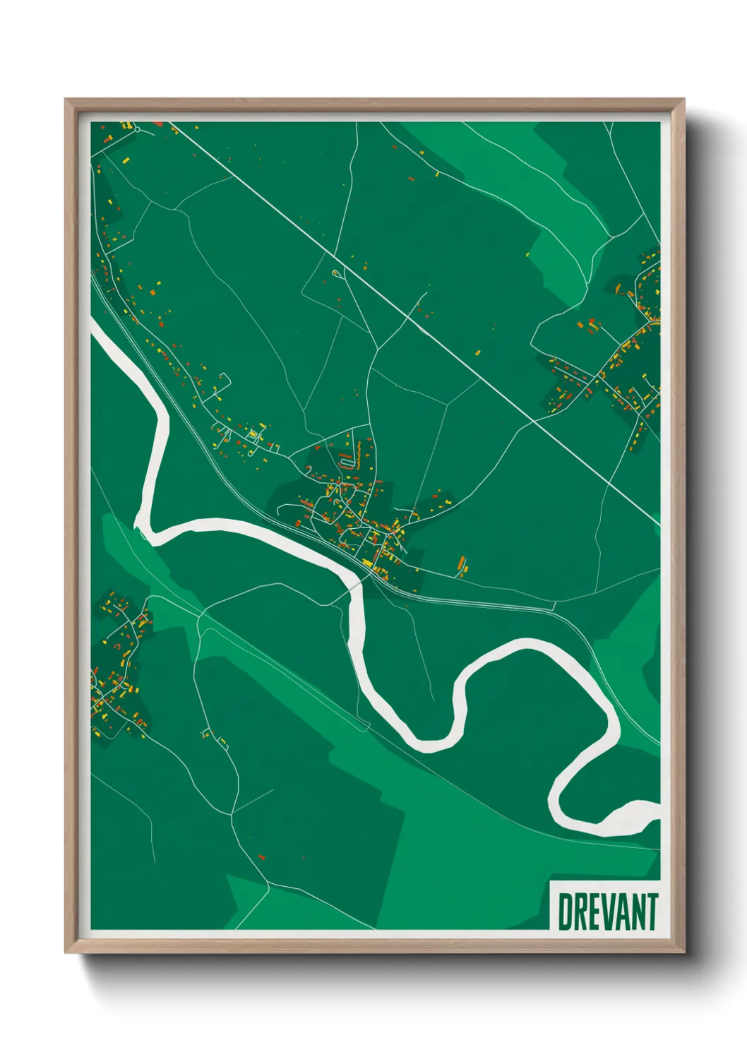 Une affiche de carte sur Drevant