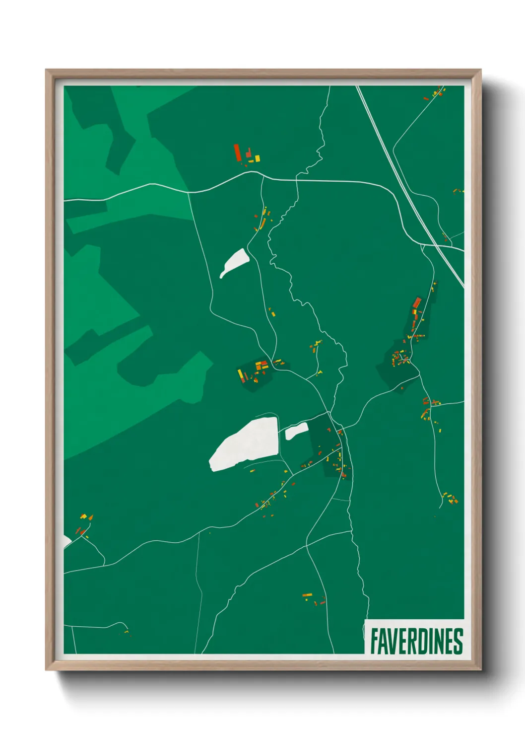 Une affiche de carte sur Faverdines