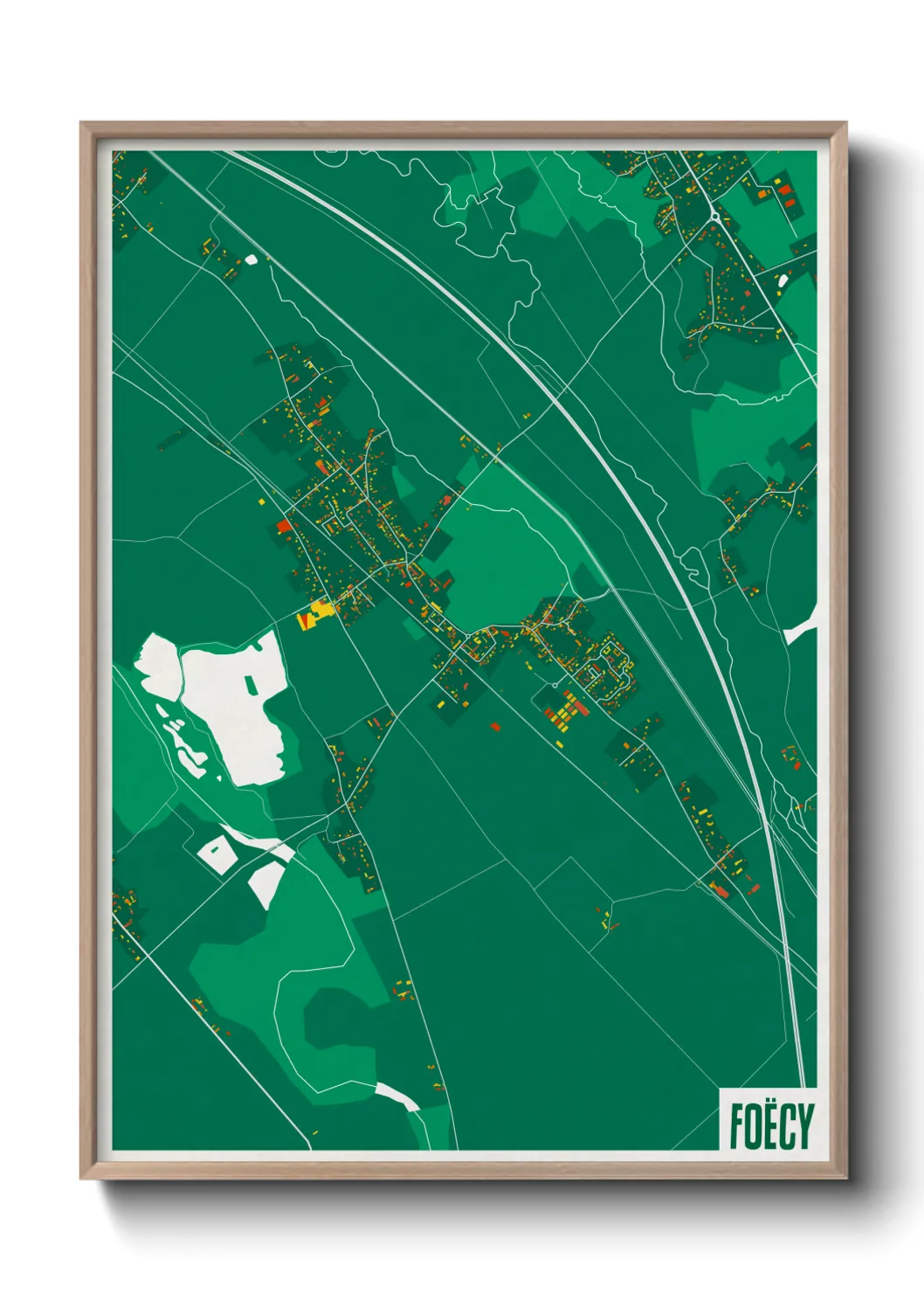 Une affiche de carte sur Foëcy