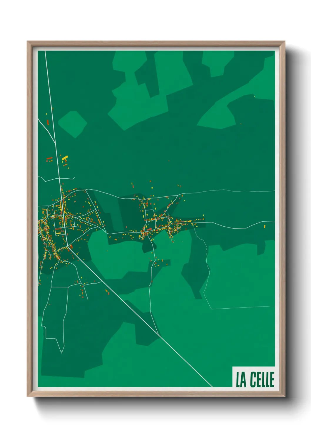 Une affiche de carte sur La Celle