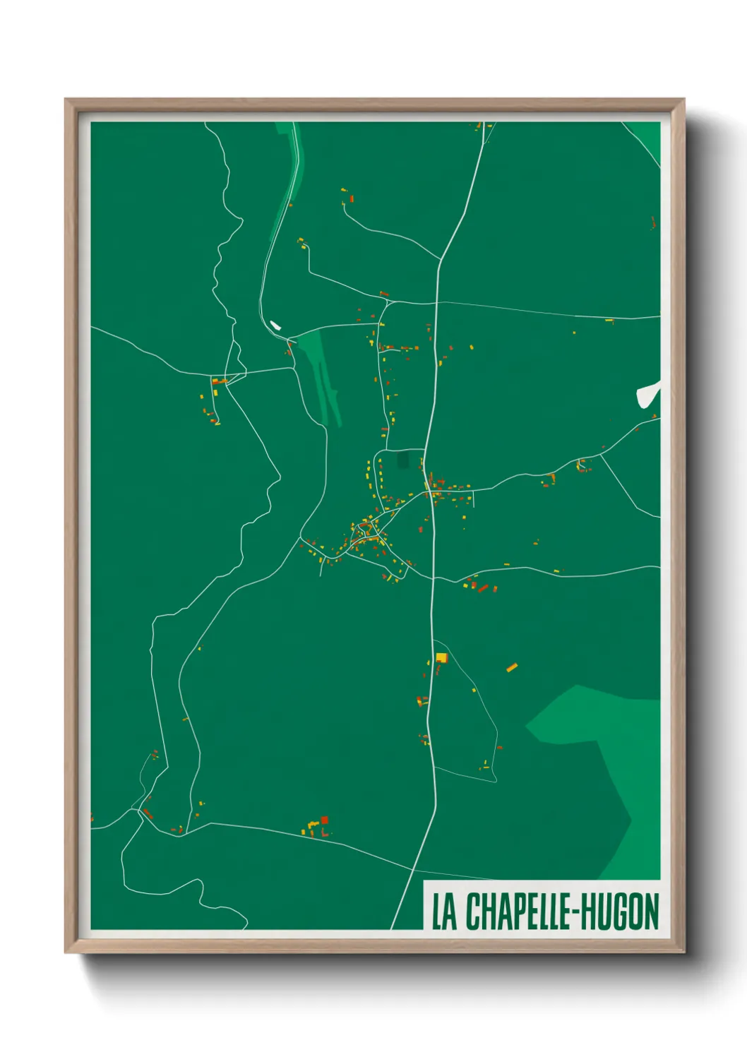 Une affiche de carte sur La Chapelle-Hugon