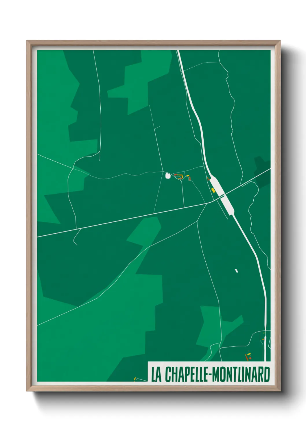 Une affiche de carte sur La Chapelle-Montlinard