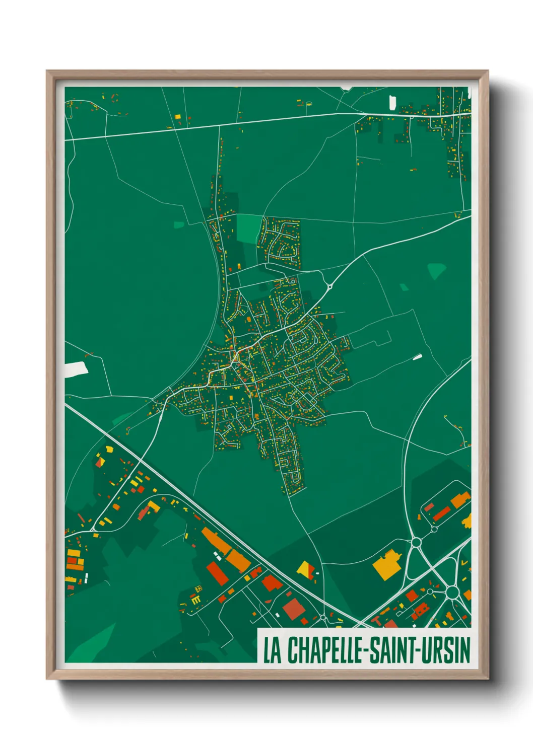 Une affiche de carte sur La Chapelle-Saint-Ursin