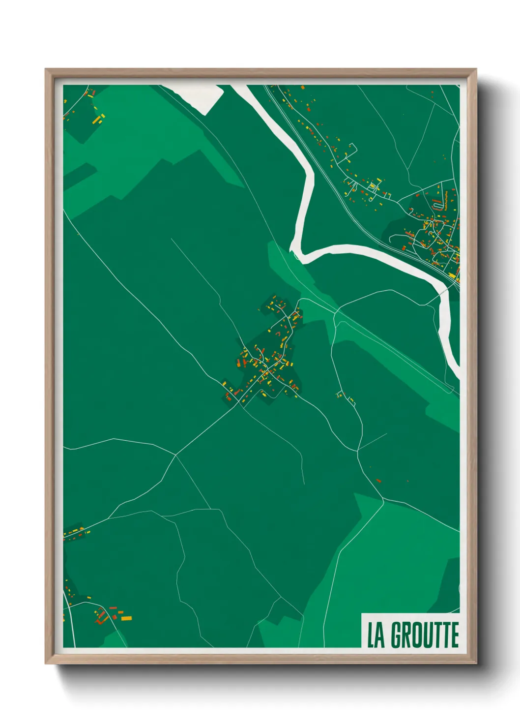 Une affiche de carte sur La Groutte