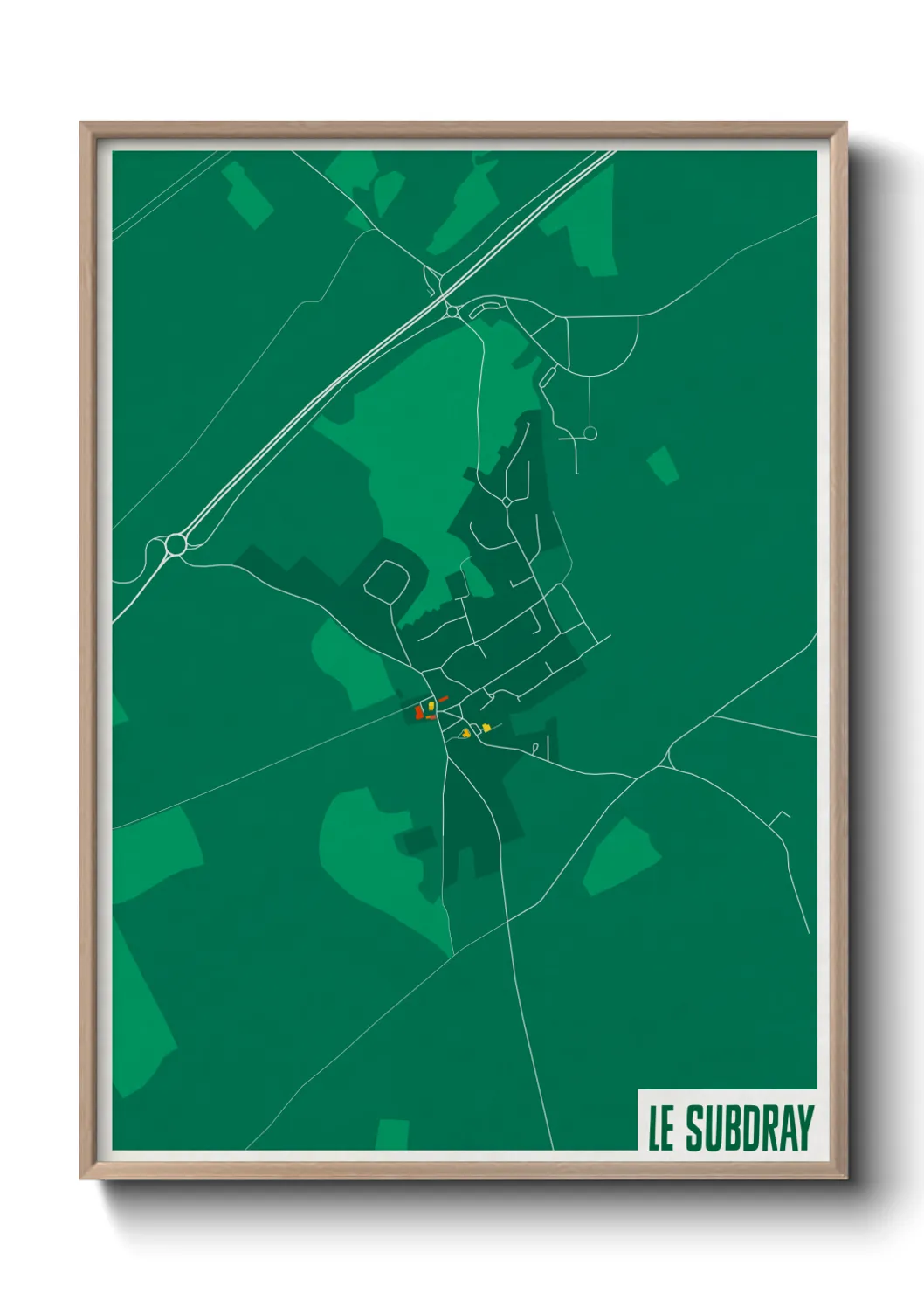 Une affiche de carte sur Le Subdray