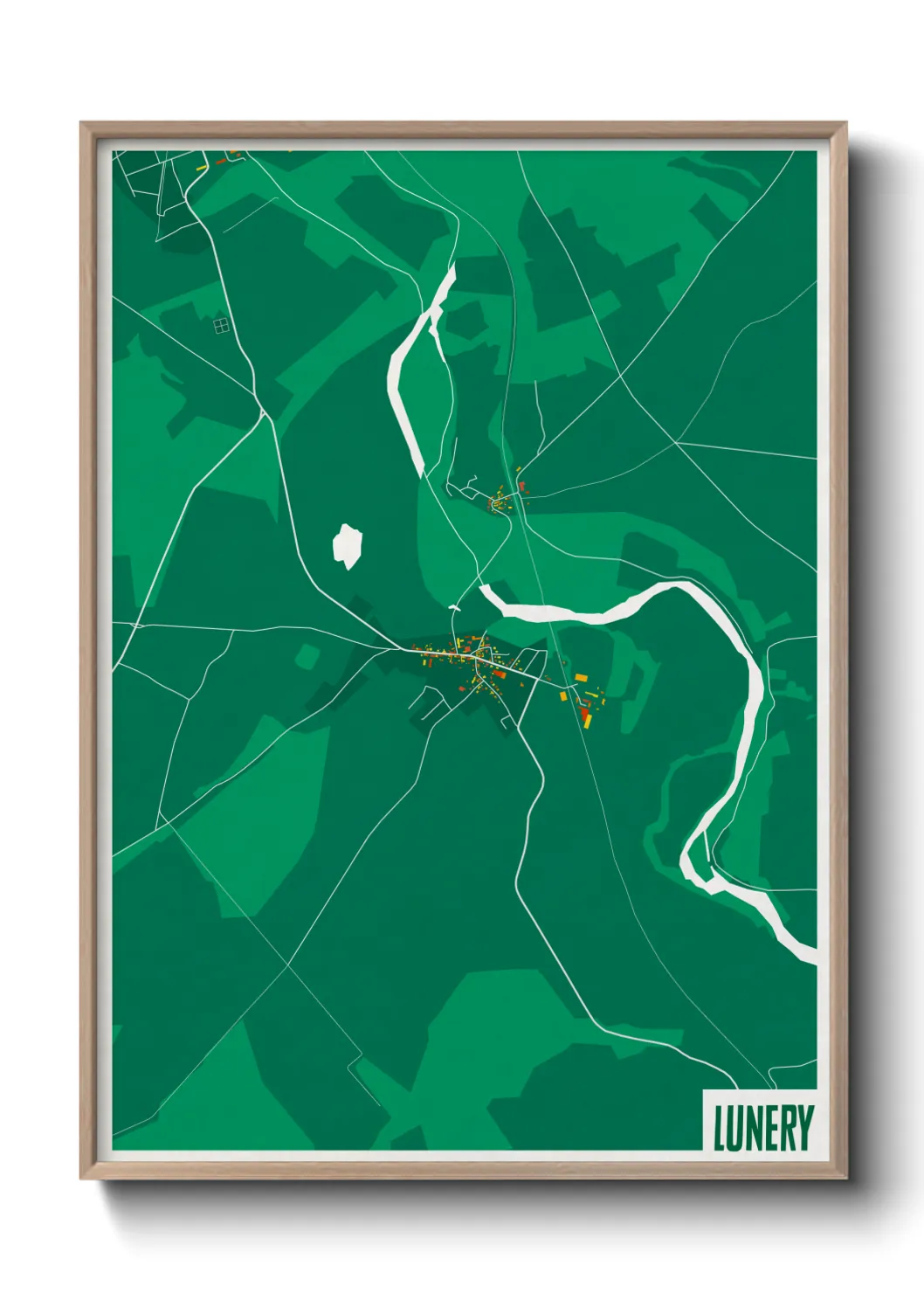 Une affiche de carte sur Lunery