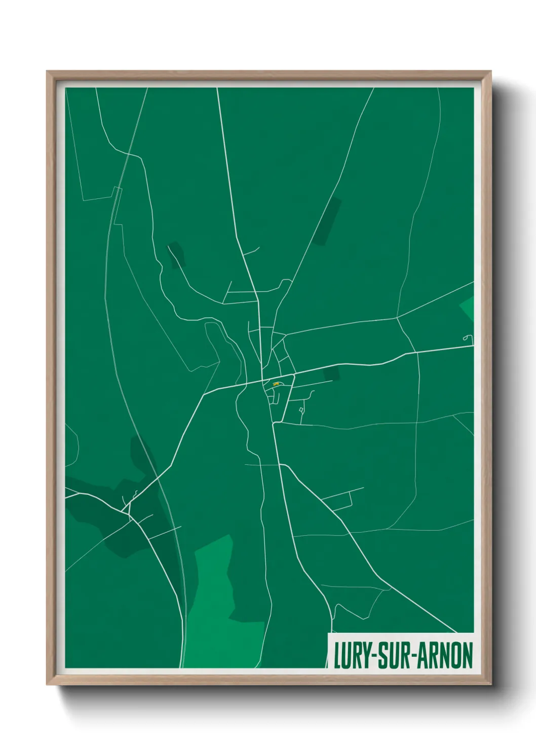 Une affiche de carte sur Lury-sur-Arnon