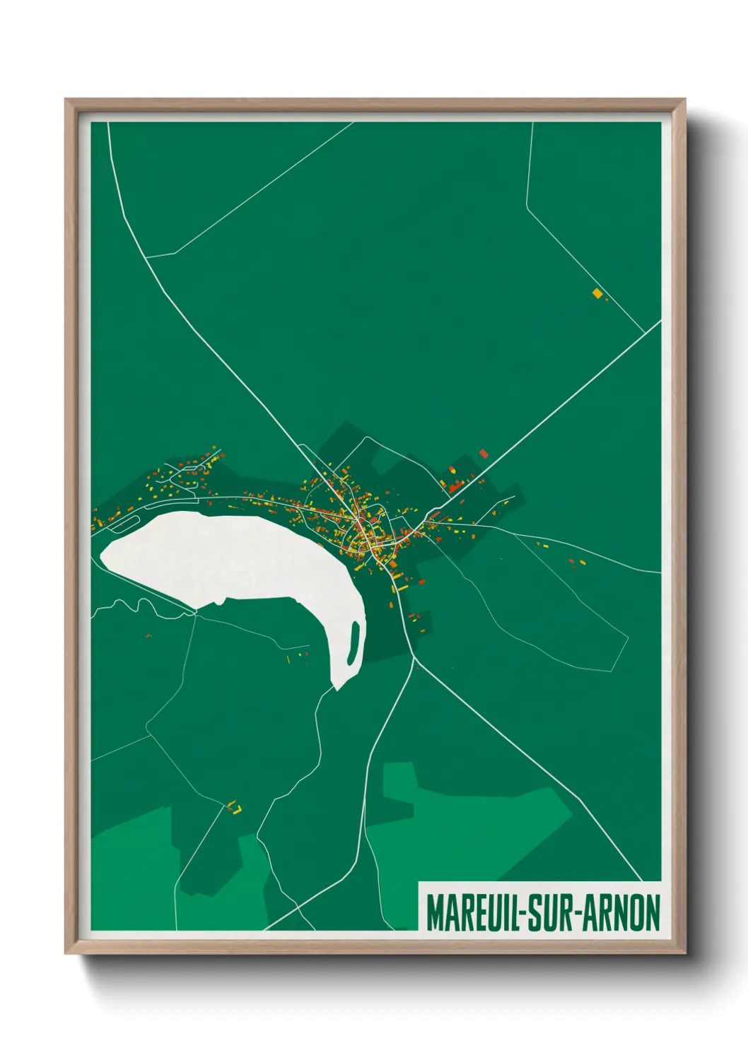 Une affiche de carte sur Mareuil-sur-Arnon