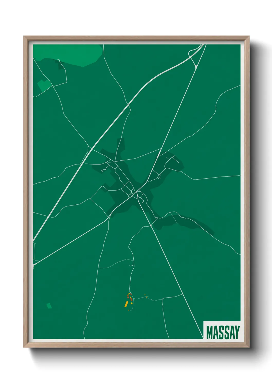 Une affiche de carte sur Massay