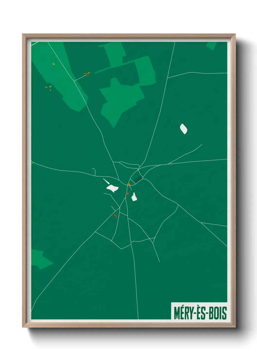 Une affiche de carte sur Méry-ès-Bois