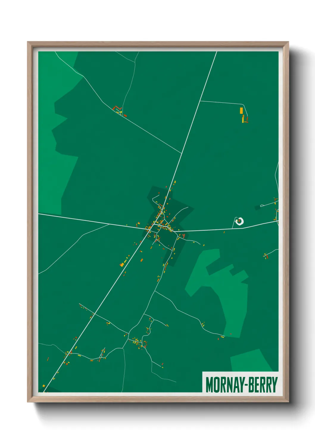 Une affiche de carte sur Mornay-Berry