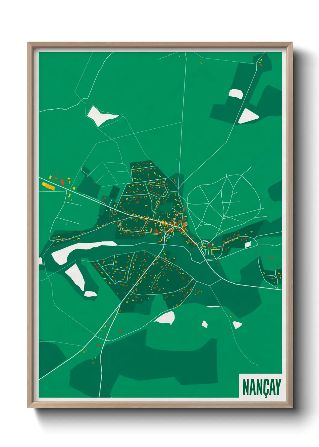 Une affiche de carte sur Nançay