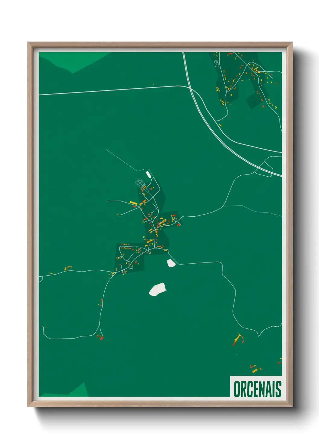 Une affiche de carte sur Orcenais