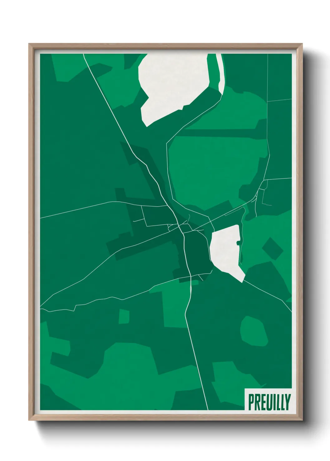 Une affiche de carte sur Preuilly