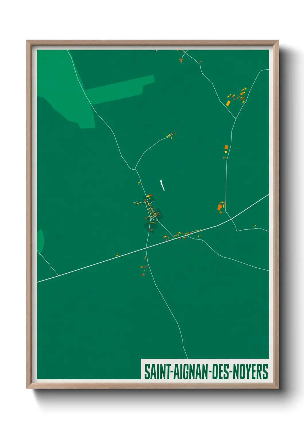 Une affiche de carte sur Saint-Aignan-des-Noyers