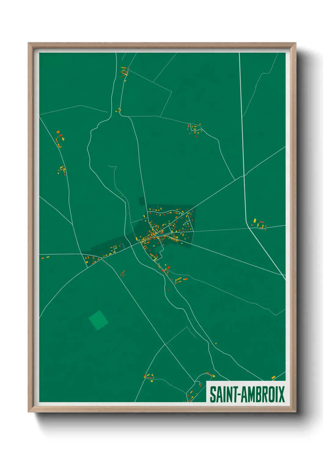 Une affiche de carte sur Saint-Ambroix