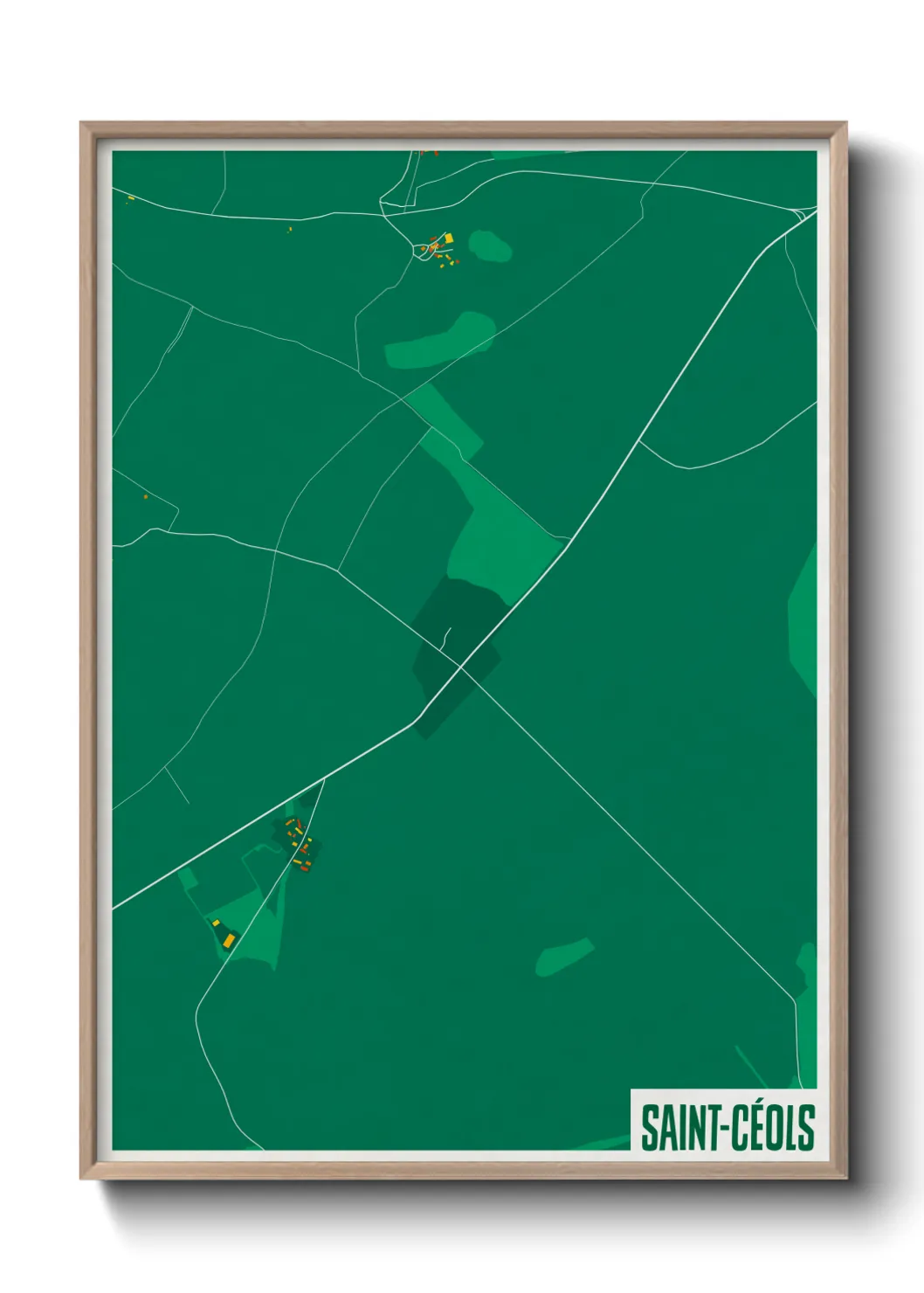 Une affiche de carte sur Saint-Céols