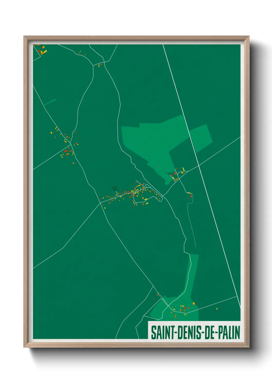 Une affiche de carte sur Saint-Denis-de-Palin