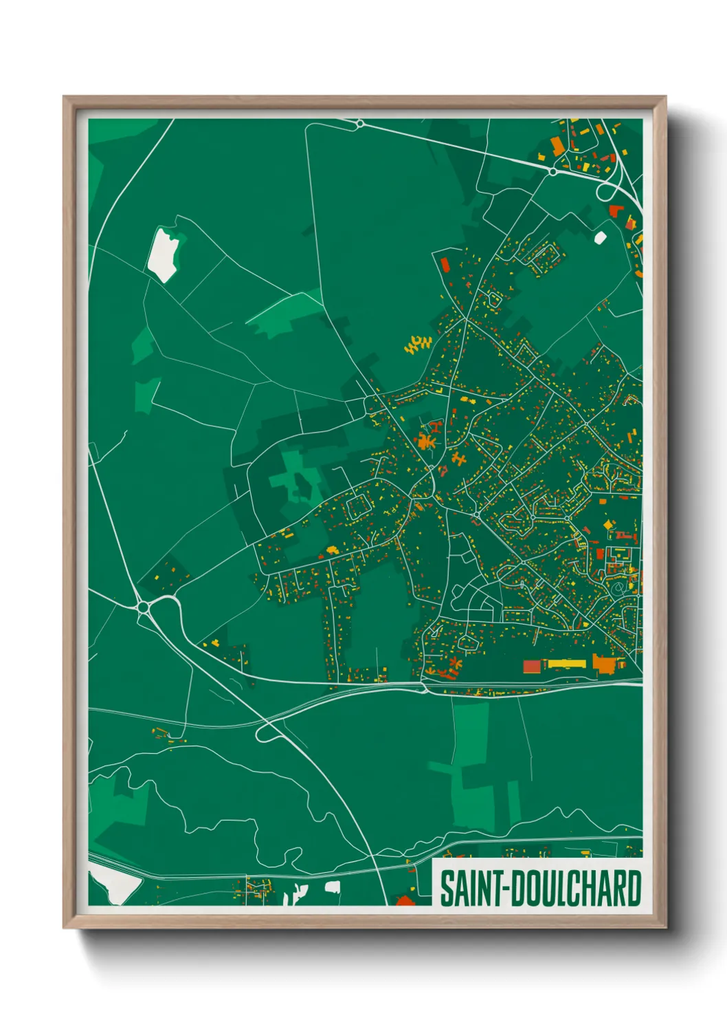 Une affiche de carte sur Saint-Doulchard