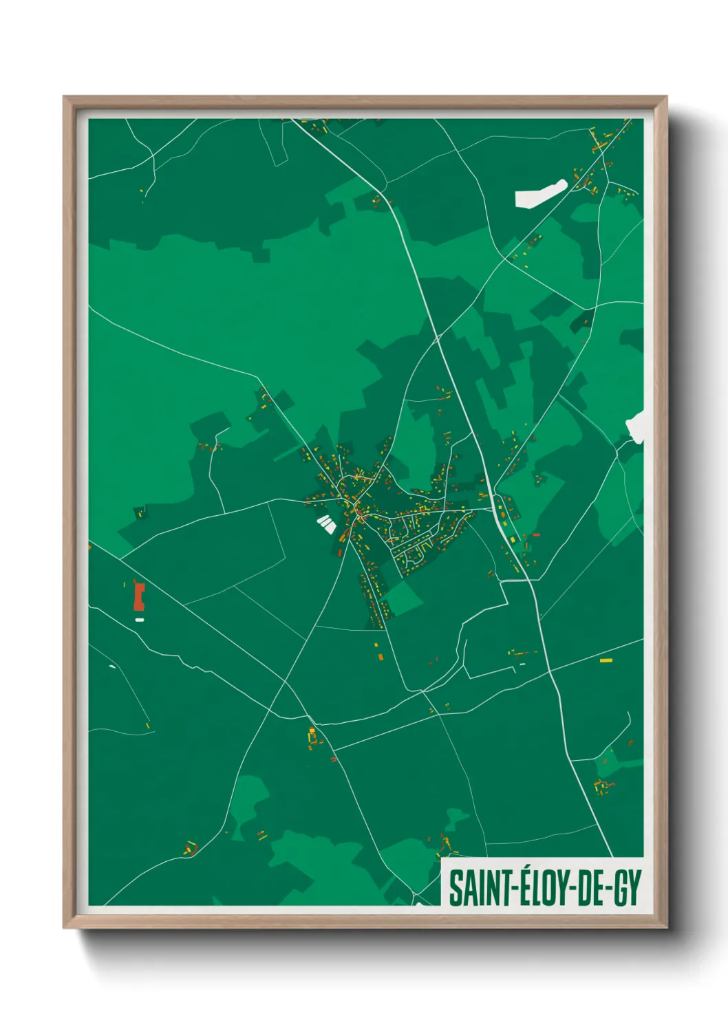 Une affiche de carte sur Saint-Éloy-de-Gy