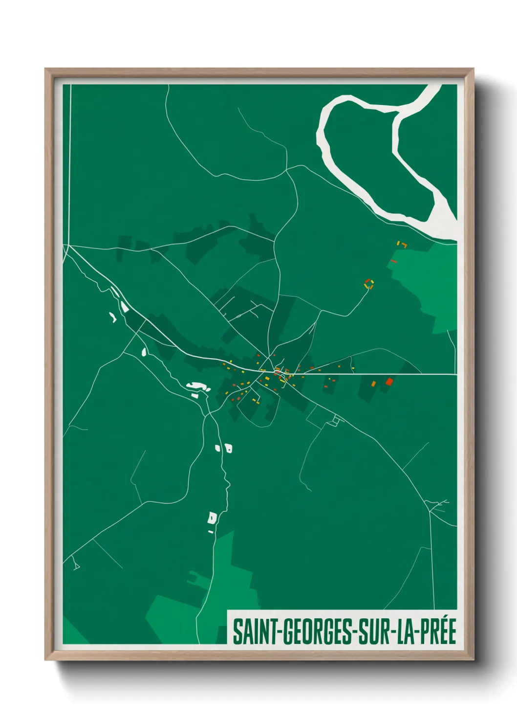 Une affiche de carte sur Saint-Georges-sur-la-Prée