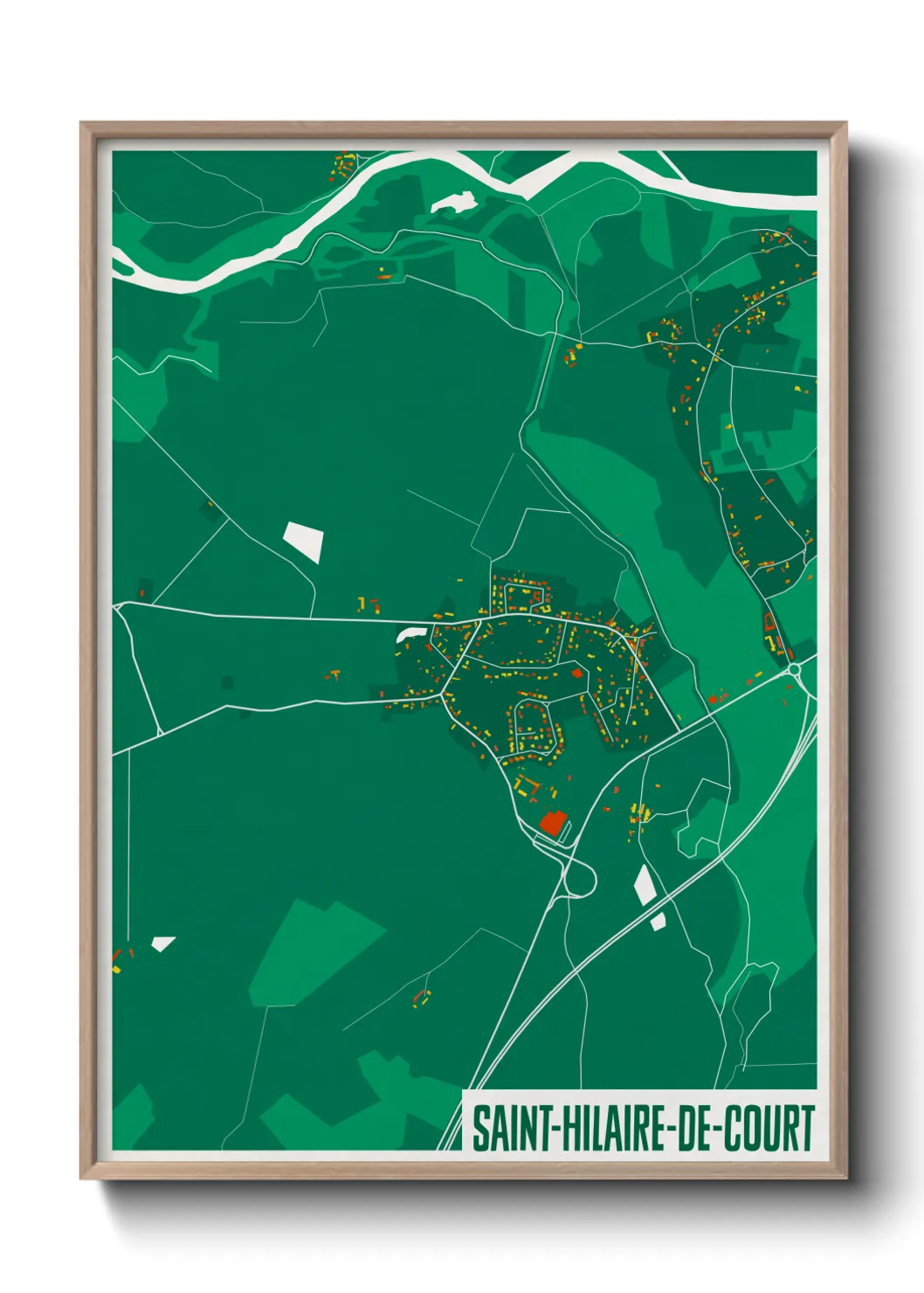 Une affiche de carte sur Saint-Hilaire-de-Court