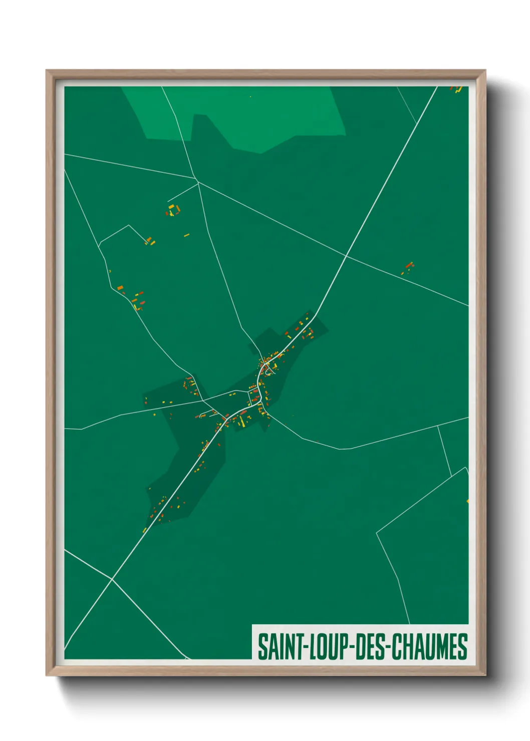 Une affiche de carte sur Saint-Loup-des-Chaumes