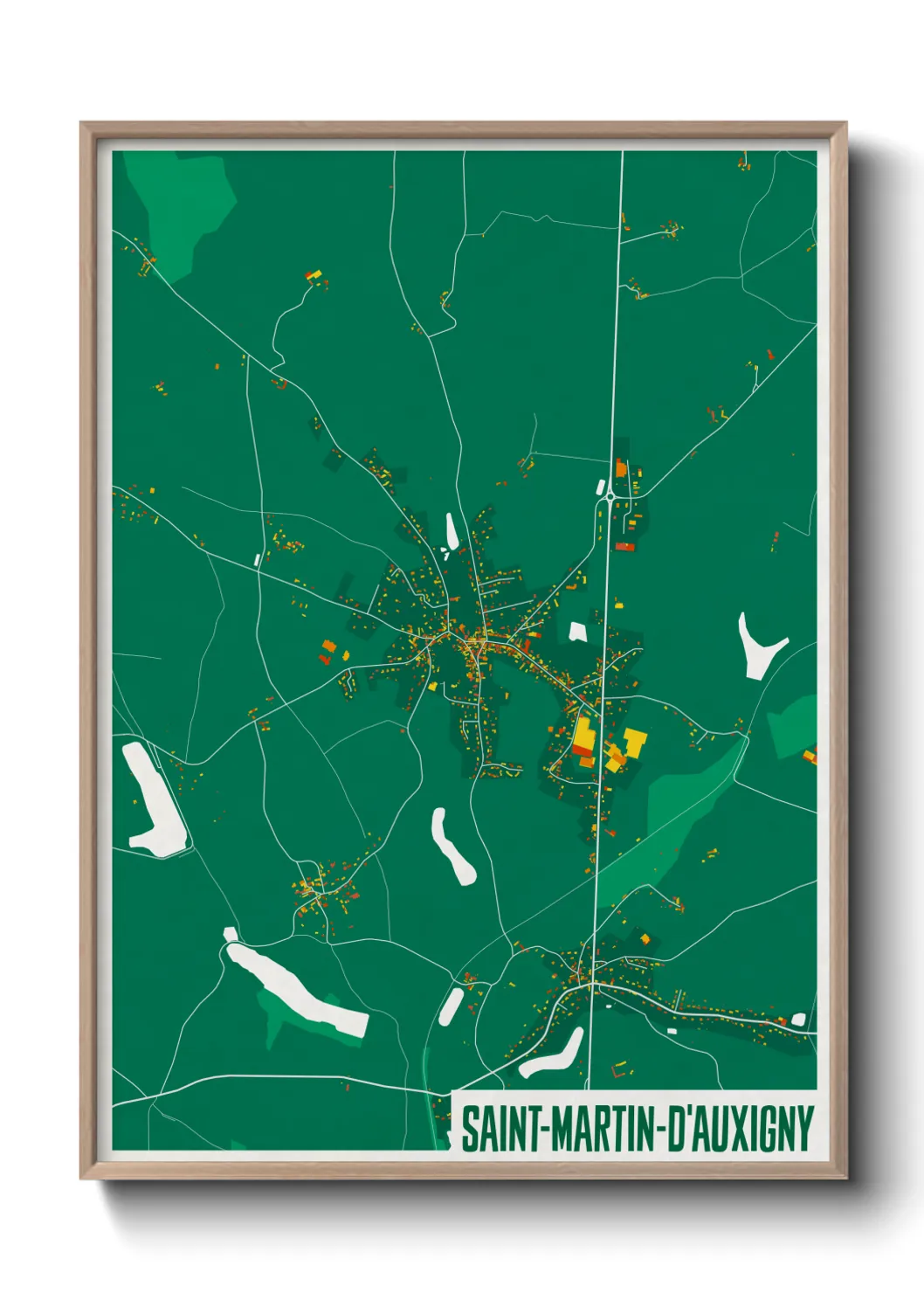 Une affiche de carte sur Saint-Martin-d'Auxigny