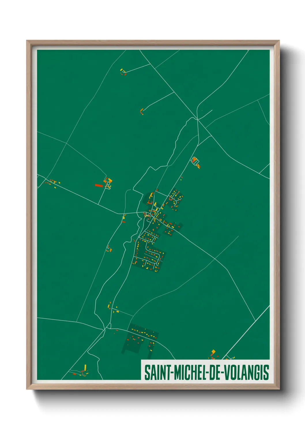 Une affiche de carte sur Saint-Michel-de-Volangis