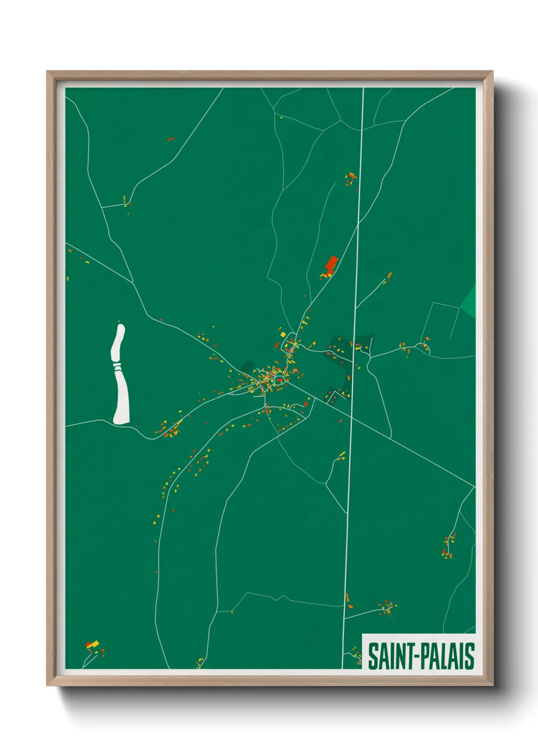 Une affiche de carte sur Saint-Palais