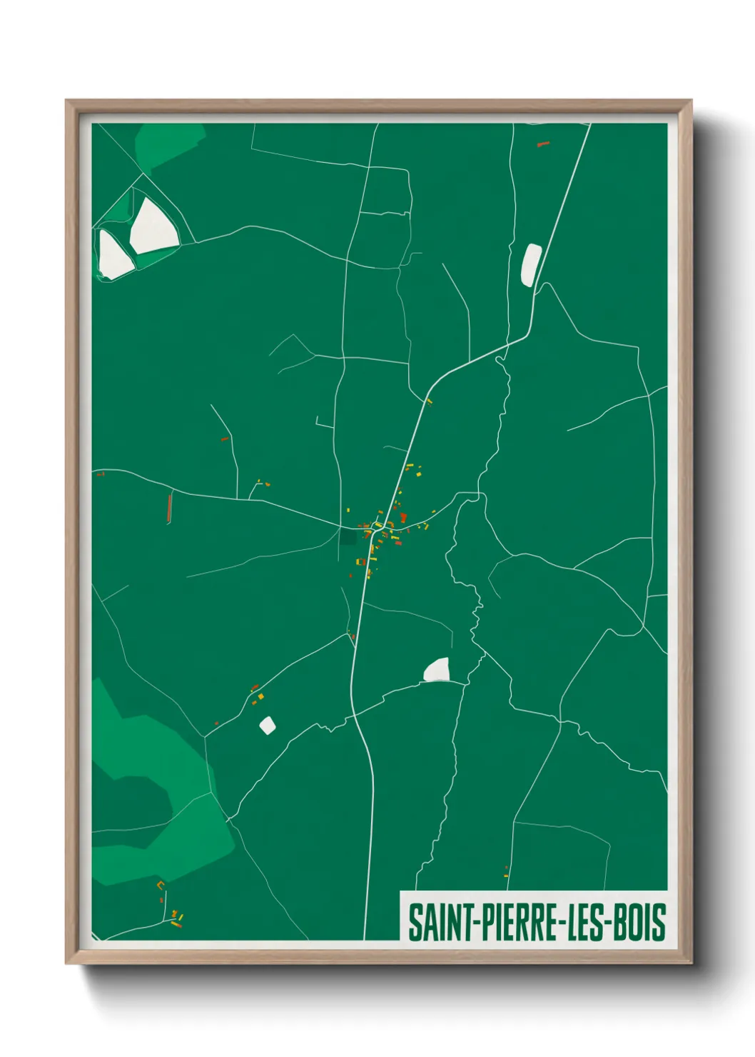 Une affiche de carte sur Saint-Pierre-les-Bois