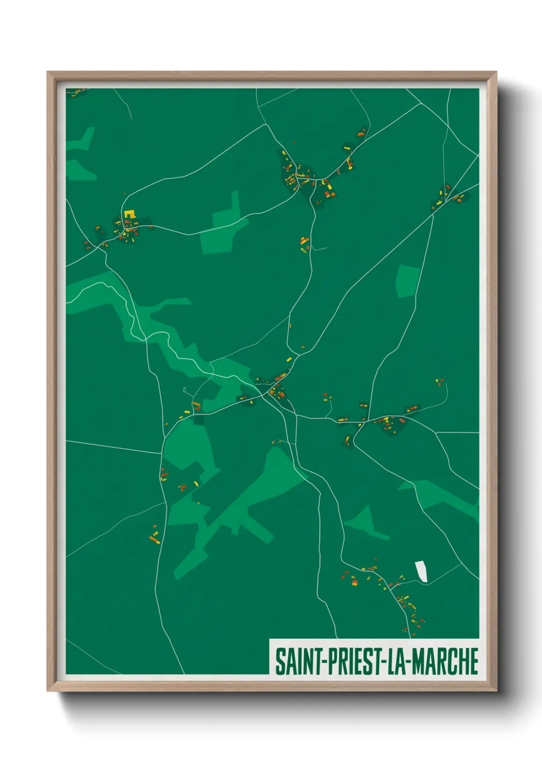 Une affiche de carte sur Saint-Priest-la-Marche